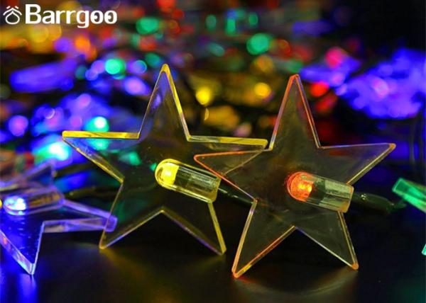 Star 20 LED Solar Powered Outdoor Holiday Lights , Solar Powered Icicle String Lights