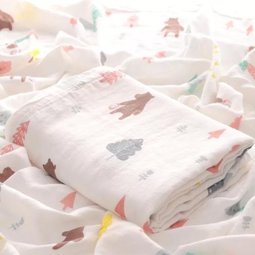 Breathable Solid Color Swaddle Me Blankets Plain / Seersucker Style 120cm X 120cm For Kids
