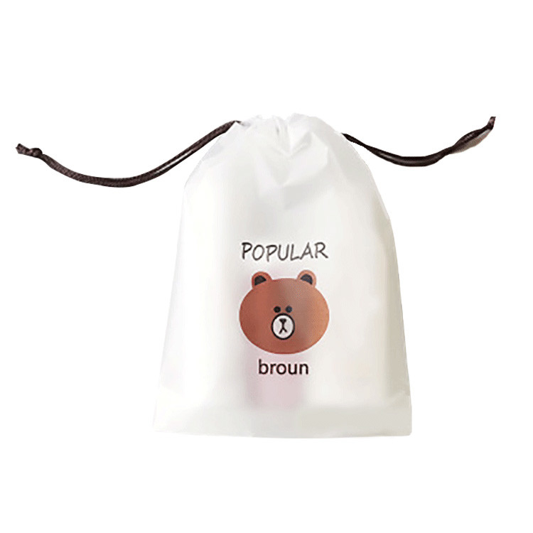 Замороженные сумки Drawstring PE изготовленные на заказ пластиковые для полотенца стороны мытья