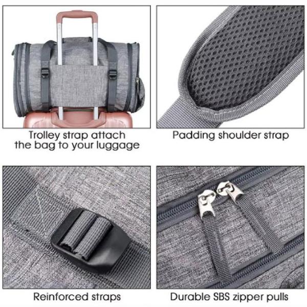 Изготовленная на заказ складная сумка спортзала спорт с отсеком ботинок & влажной сумкой йоги сумки