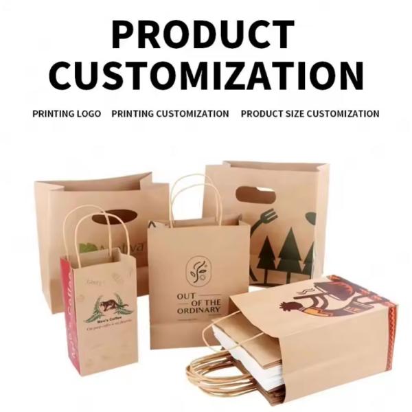 Cheap Kraft Paperbag Customized Brown Takeaway Paper Bag