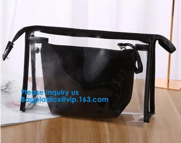 Travel Toiletry Bag Makeup Pouch Durable Carry-On Clear Zipper Small Cosmetics bag Simple Zipper Cosmetic Travel Bag