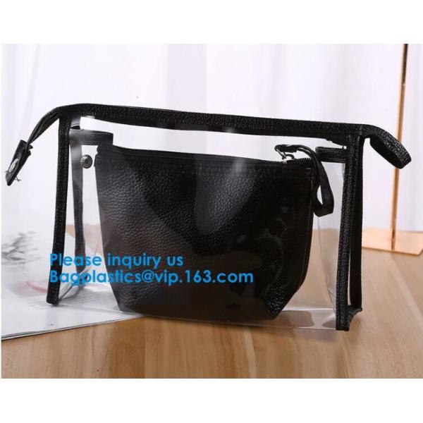 Travel Toiletry Bag Makeup Pouch Durable Carry-On Clear Zipper Small Cosmetics bag Simple Zipper Cosmetic Travel Bag