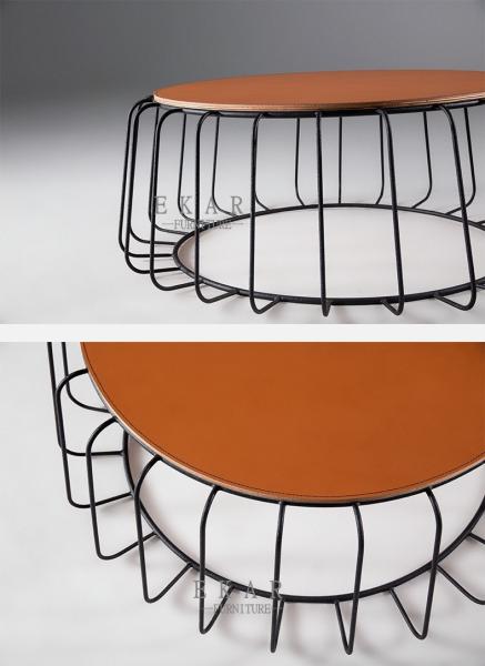 Living Room Modern Fashion Design Stainless Steel Frame Round Coffee Table