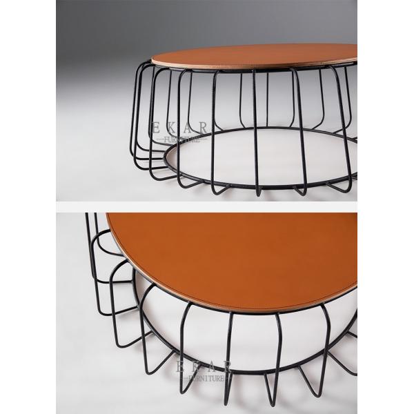 Living Room Modern Fashion Design Stainless Steel Frame Round Coffee Table