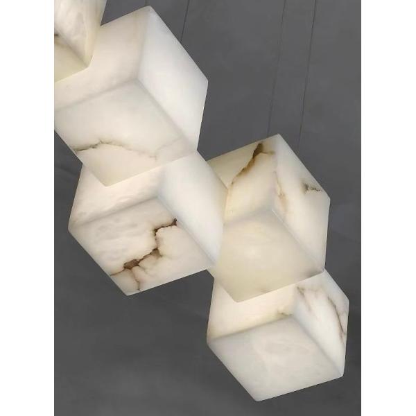 Custom Luxury Alabaster Chandelier Modern Style Villa High Ceiling Hotel Lobby Spiral Staircase Chandelier