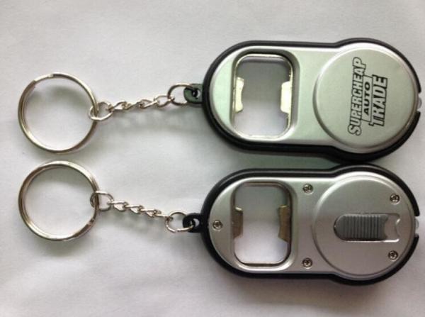Multi-function Simple Mobile Solutions Mini Bottle Opener Led Flashlight Keychain For Advertising Gift