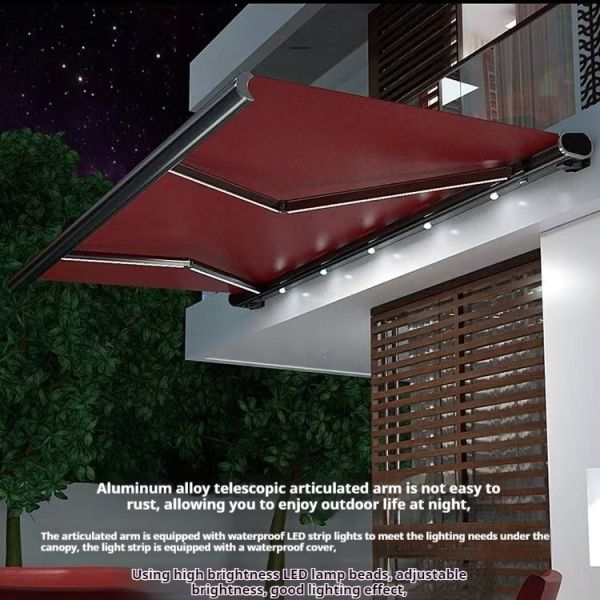 DICKSON Luxury Motorized Acrylic Waterproof Fabric Aluminum Full Cassette Awning Patio Retractable Awning Factory