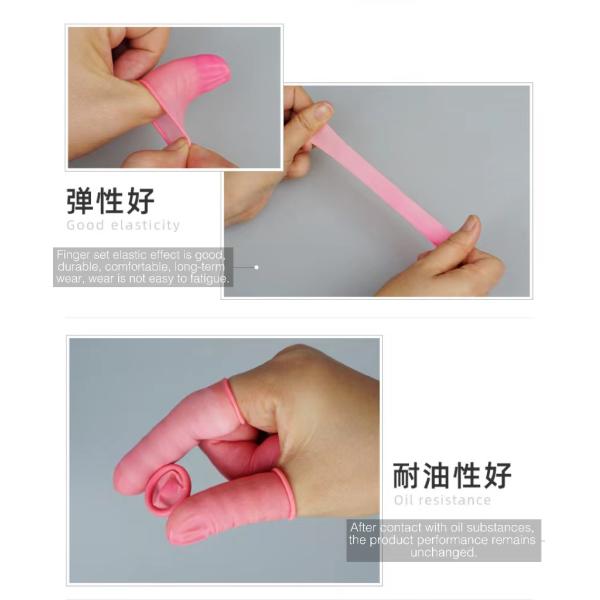 Thick Powder Free Finger Cots 100% Pure Natural Latex ESD Safety Gloves For Electronics Manufacturing