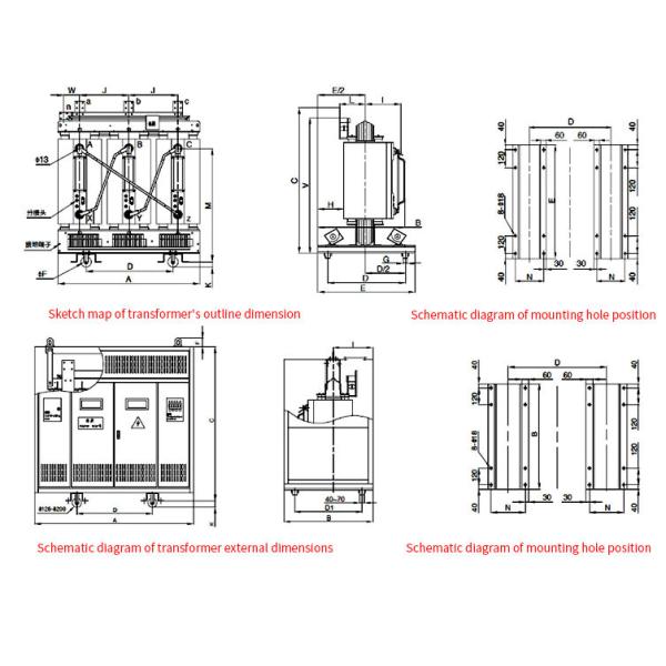 Three Phase Dry Type Distribution Transformer 30 - 3000kva Rated Capacity