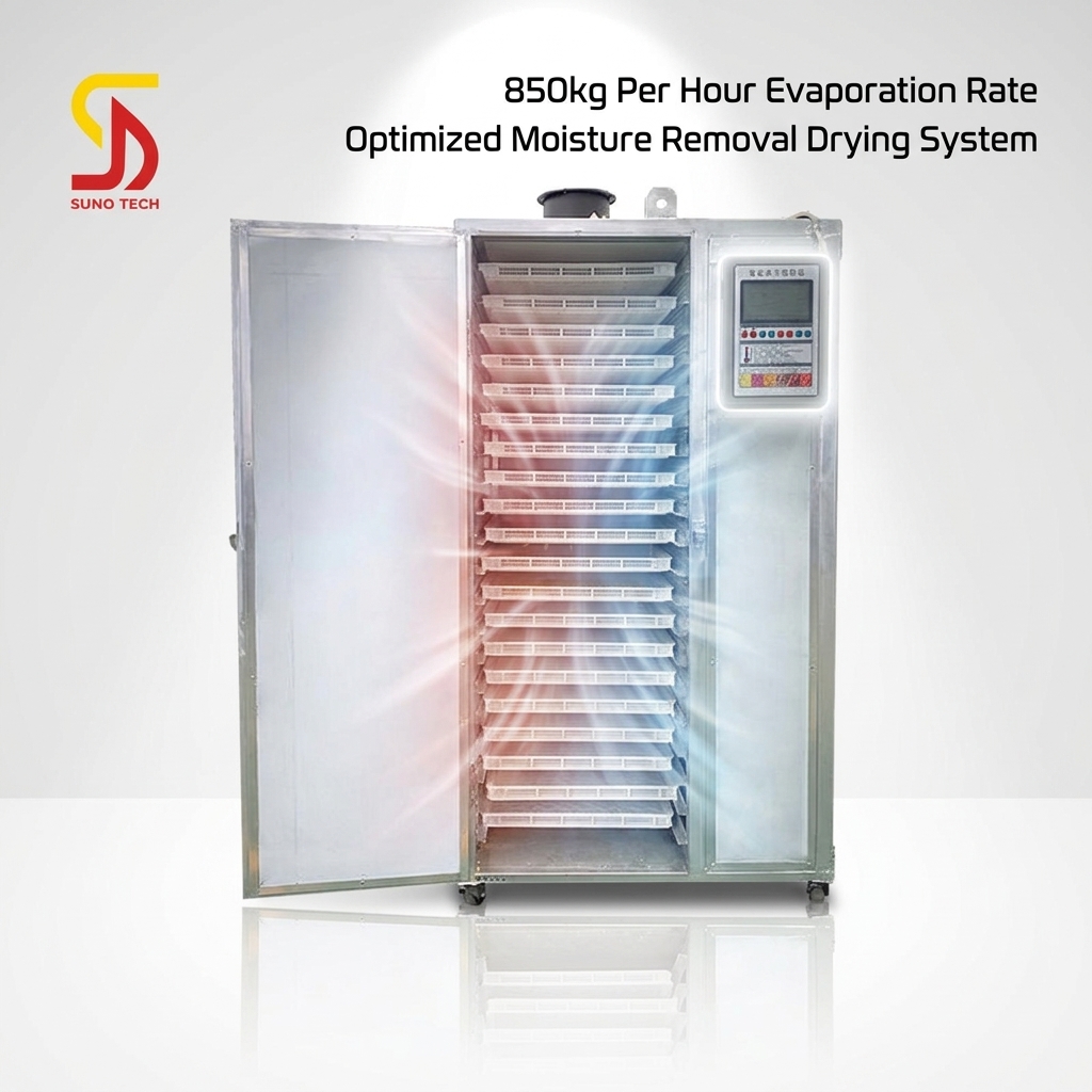 Industrial Drying Oven with 850 kg/h Evaporation 680W Dehumidifier and 100-200 kg Input Capacity for Commercial Food Production