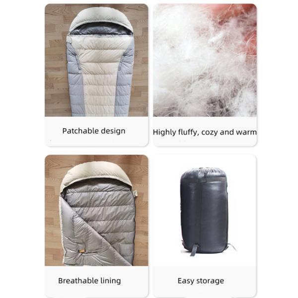 3000G Sleeping Bag White Duck Down Sleeping Bag Outdoor Camping Splicable