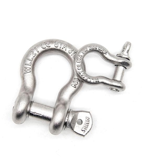 Bolt Type Safety Shackle with Heavy Load Capacity, Corrosion Resistant Stainless Steel for Easy Installation