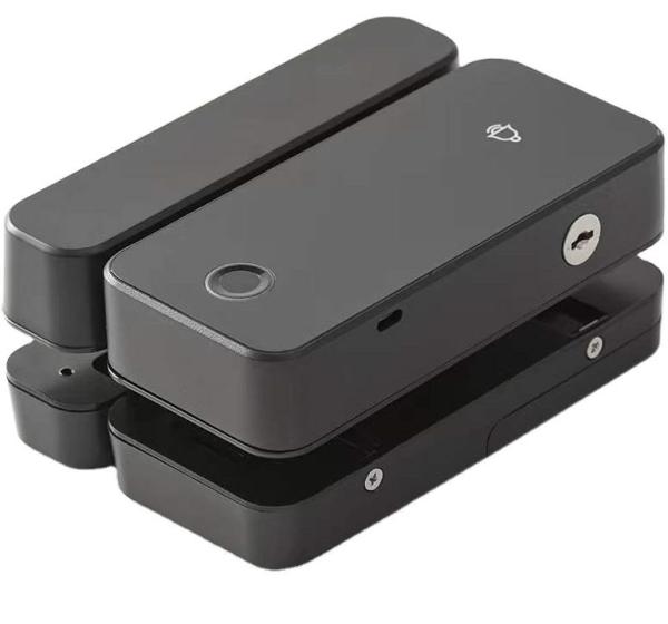 Black Sliding Glass Door Smart Lock Fingerprint Password Rfid Card NFC Key