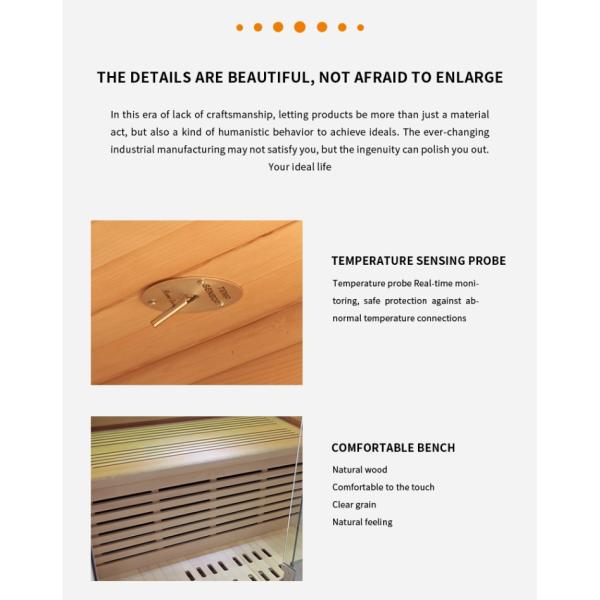 Carbon Fiber Heater Hemlock Far Infrared Sauna 2 Person Size Sauna Room