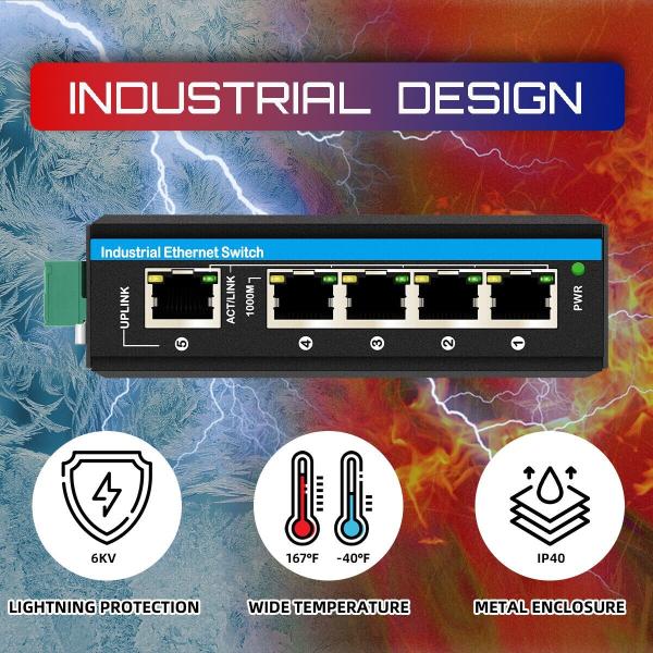 Commutateur E-Mark Ethernet DC48V à double entrée d'alimentation