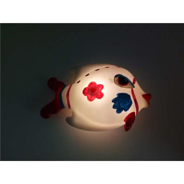 Unique Eco-friendly Vinyl LED Battery- powered Fish Baby Kid Room light toy