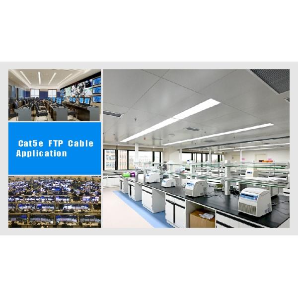 100MHz Cat5e FTP 24AWG Solid 100% Copper Blue High Speed Internet Cable 1000FT