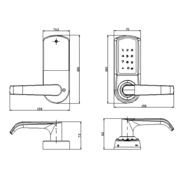 Электронная толщина 0.1S замка 48mm Deadbolt кнопочной панели Keyless