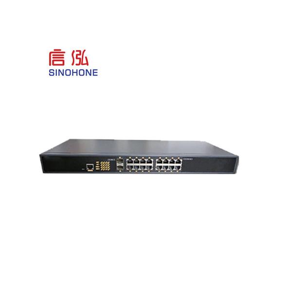 Black Aluminum 16 Port Network Switch , Fiber Converter Switch High Stability