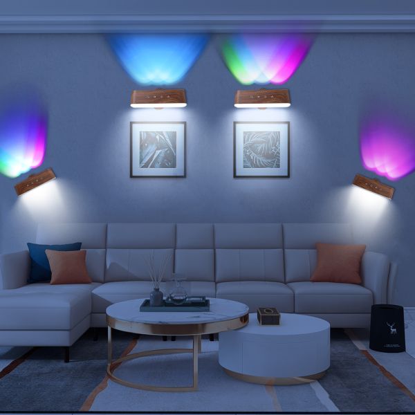 Rectangular Shade Shape Modern Rechargeable RGB 19x3 CW 170x47.8mm LED Wall Lamps Up Down Ambient Lights Home Decoration