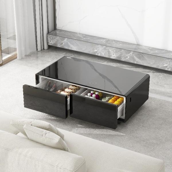 70L Capacity Metal Material Smart Coffee Table Refrigerator Cabinet for Home Living Room