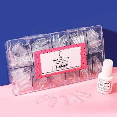 SAGALAGA OEM 7g Mini Colle Professionnelle pour Faux Ongles Beauté à Pression avec Pinceau Professionnel pour Adhésifs Transparents pour Nail Art