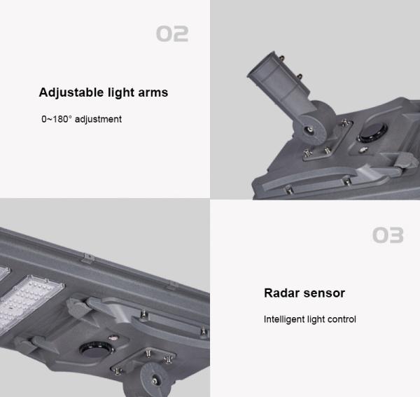 Aluminum Integrated Modular Led Street Light Ip65 With Lithium Battery