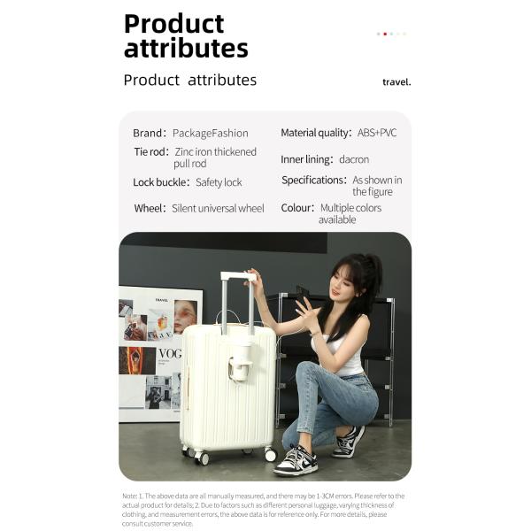 1988 hardside luggage set TSA lock spinner wheel suitcase , black ,pink ,white ,light blue USB -charging multi-functional front opening cup holder trolley case, 20/24inch Traveling Bag