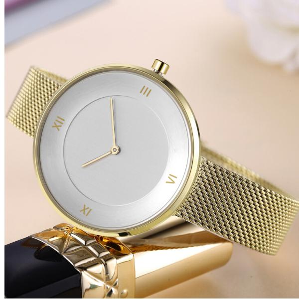 ODM Steel Mesh Band 3atm Womens Fashion Watch Zinc Alloy Case