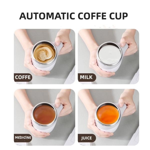 Customized Stainless Steel Automatic Self Stirring Magnetic Coffee Cup with Stirring