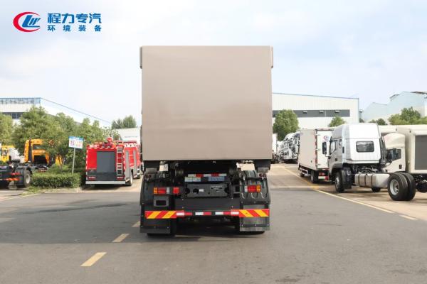 HOWO 3 Axle Hook Lift Garbage Truck with XCMG 3 Ton Crane