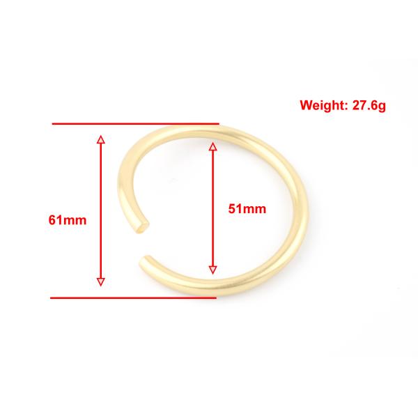 Bag Brass O Rings Hardware , Adjustable Large Metal Rings Hardware Light Gold Color