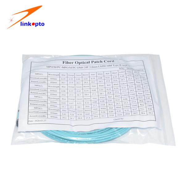 OM3 MPO Multi Mode Fiber Optic Accessories 12 Cores 10 Meters Mpo Fiber Cable