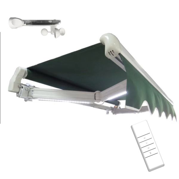 Automatic Outdoor Awning Motor Wind-sun Sensor Remote Control Coated Aluminum