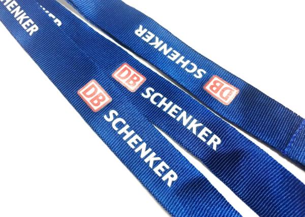 Blue Logo Nylon Neck Strap Both Sides Metal Hook Safety Breakaway 900*20 Mm