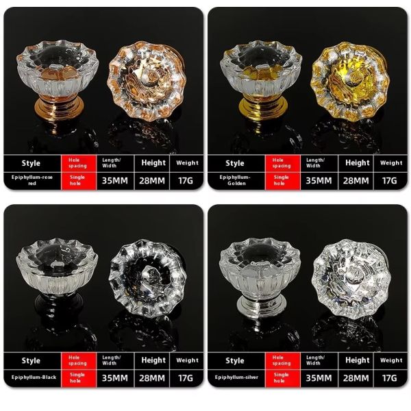 Modern Plastic Acrylic Wardrobe/dresser Handle Ball Crystal Furniture Handle for Kitchen Cabinet Drawer Hardware Accessories