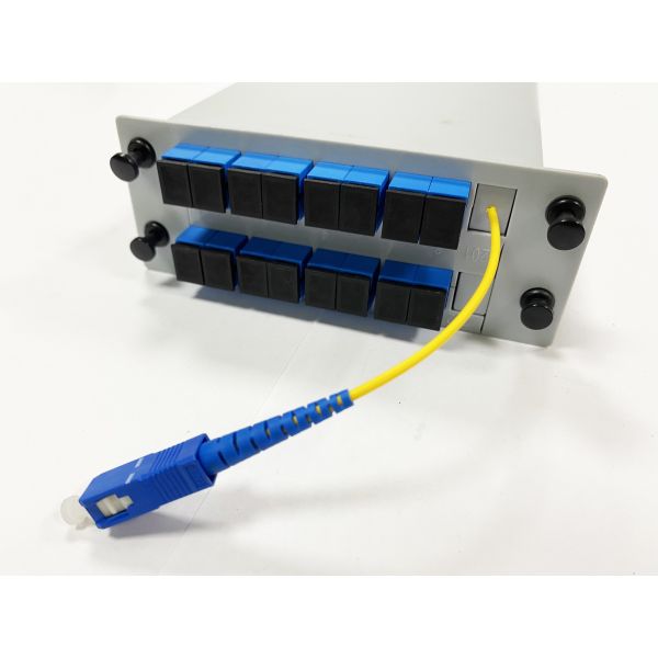 Fiber optic PLC splitter modular 1:16 1 to 16 SC/UPC  Cassette Card  with 2.0mm 1m Yellow Pigtail