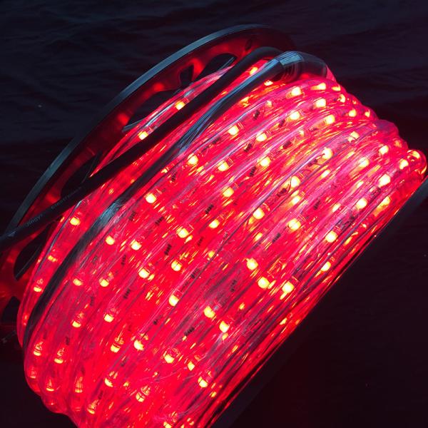 AC110V / 220V LED rope light 50M roll packing Christmas decorative lighting diameter 13mm Clear PVC housing multi color