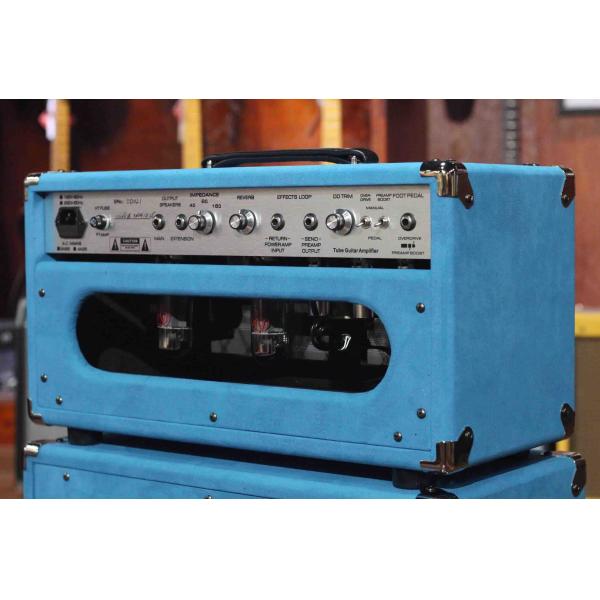 Custom Dumble Clone 2025 Overdrive Reverb 50-Watt Hand-Wired Tube Head-Suede Blue JJ Tubes 50W