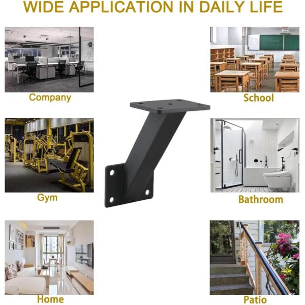 Wall Mounted Stair Support for Wood Railings 12.5 x 3.8 x 5.5cm Sturdy Handrail Bracket