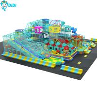 Equipamento de brinquedo comercial para crianças Parque de jogos interior com escorregas grandes