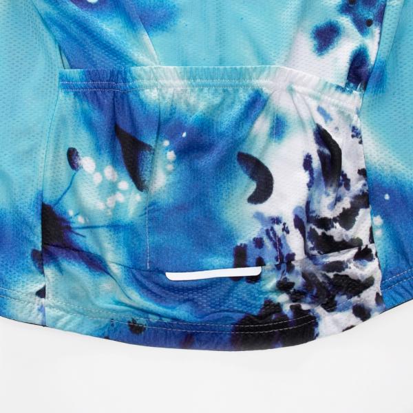 Задействовать Джерси гравия полиэстера трикотажных изделий 130g голубого изготовленного на заказ велосипеда велосипедиста ехать