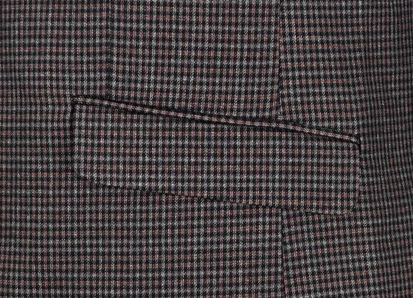 Outside Slim Fit Tailored Suits Brown Check Breastpocket Business Banquet
