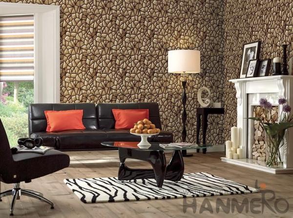 3D Stone Textured PVC Korea Design Wallpaper 1.06M for Home Office Decoration