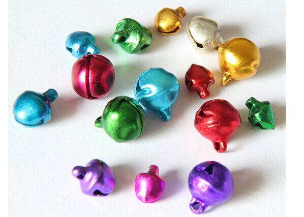 supply colorful small aluminium jingle bells ornament for gift box, Christmas or toy decoration
