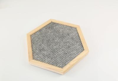 Unique Shape Wooden Letter Board , Changeable Wooden Hexagon For Home Decor