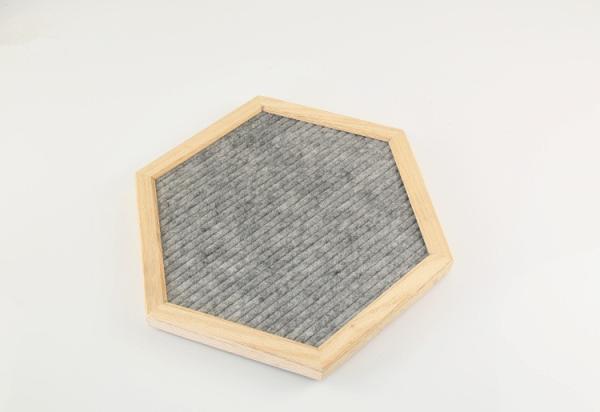 Unique Shape Wooden Letter Board , Changeable Wooden Hexagon For Home Decor