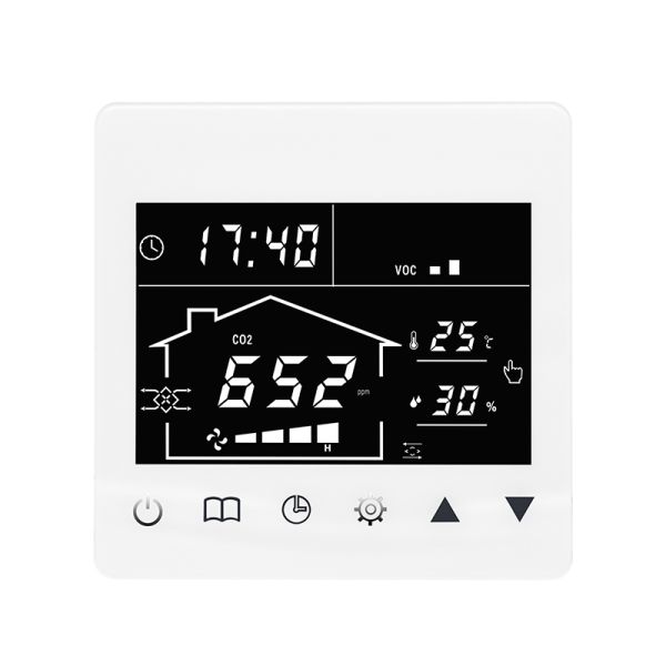 WIFI Tuya Digital Ventilation Controller PWM / 0-10V Smart Fan Controller With VOC PM2.5 CO2