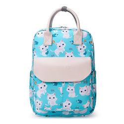 Animal Prints Polyester Rucksack Changing Travel Diaper Bags 27*15*42cm